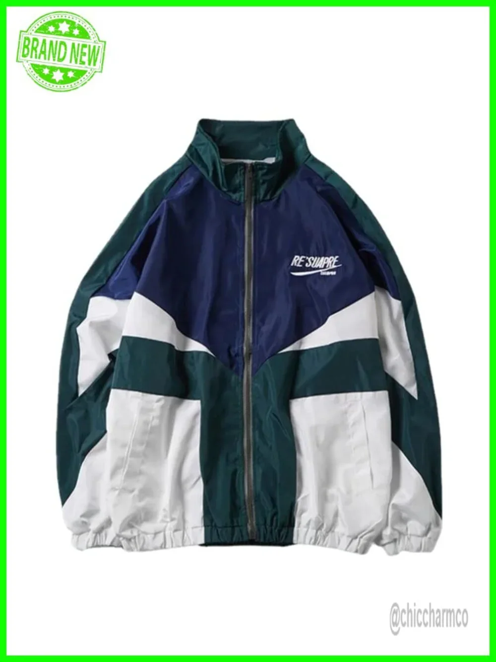 Y2K Varsity Jacket Women Oversized Zip Up Bomber Lightweight Cotton Polyester